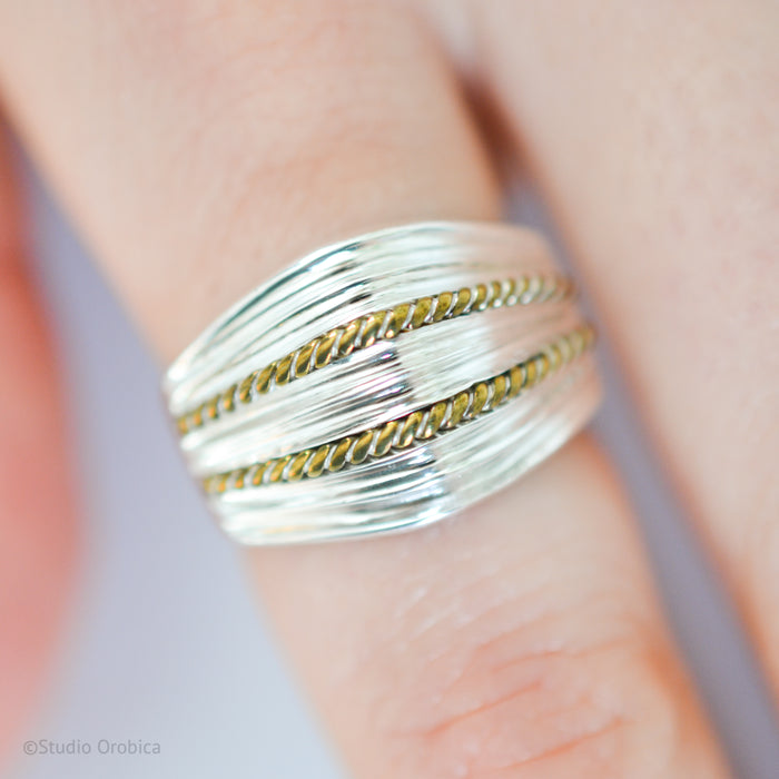 Accented Ripple Ring